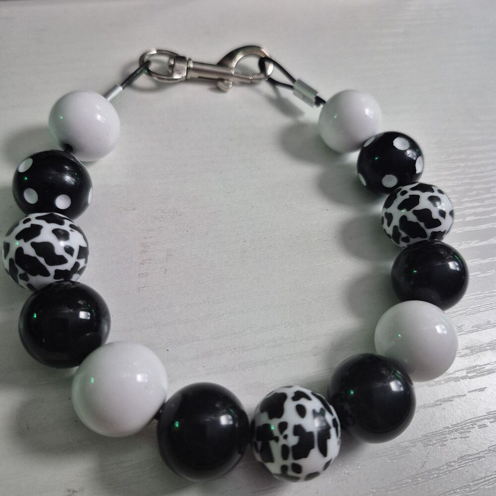 Handmade Statement Beaded M Dog Puppy Collar Necklace Jewelry Durable 14"